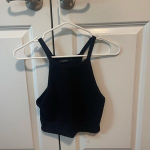 Crop Black Tank